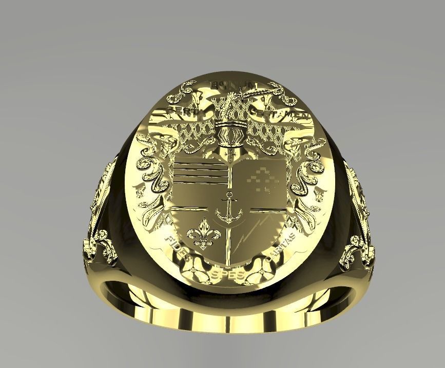 signet men medieval ring 3D print model_1