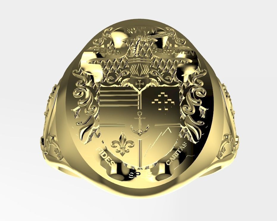 signet men medieval ring 3D print model_11