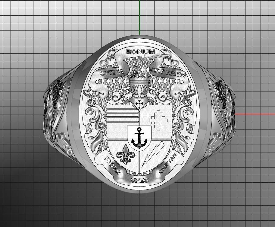 signet men medieval ring 3D print model_4