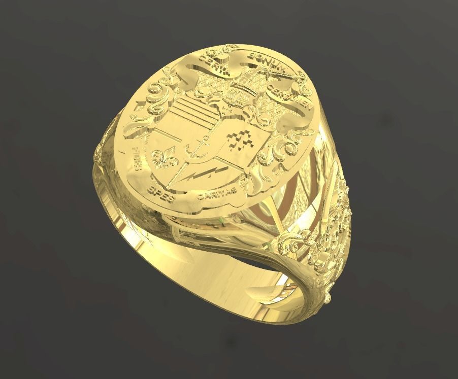 signet men medieval ring 3D print model_12
