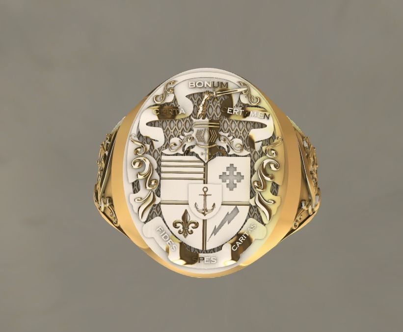 signet men medieval ring 3D print model_9