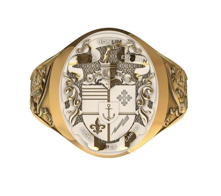 signet men medieval ring 3D print model_5