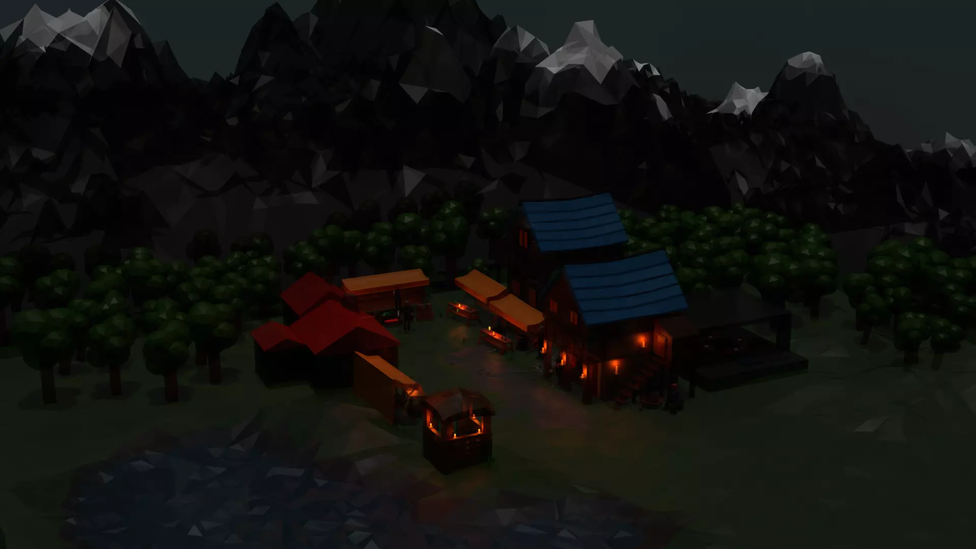 Middle Age Village Low-poly 3D model