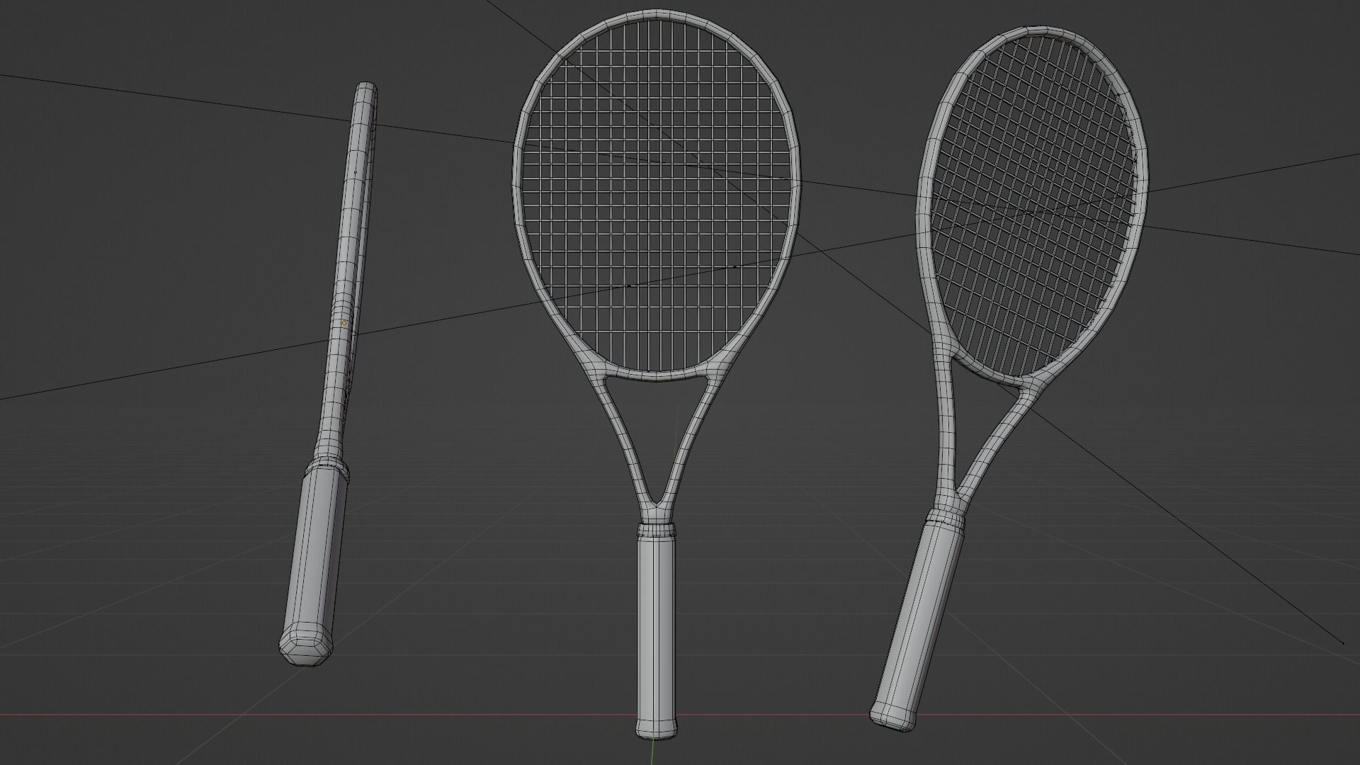 3D model Low Poly Tennis Racket Pack VR / AR / low-poly | CGTrader