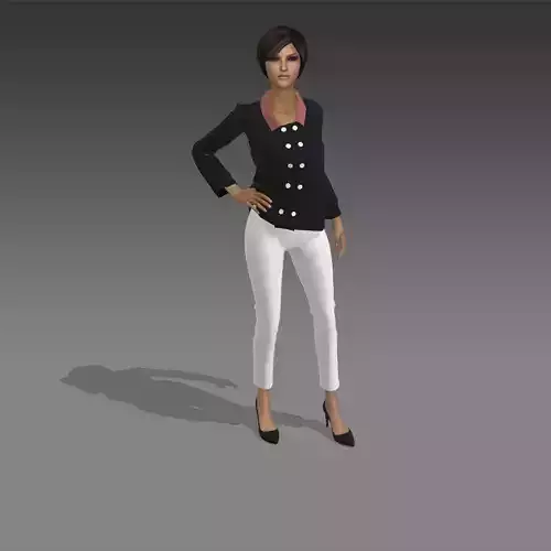 egypt woman pants and jacket 3D print model