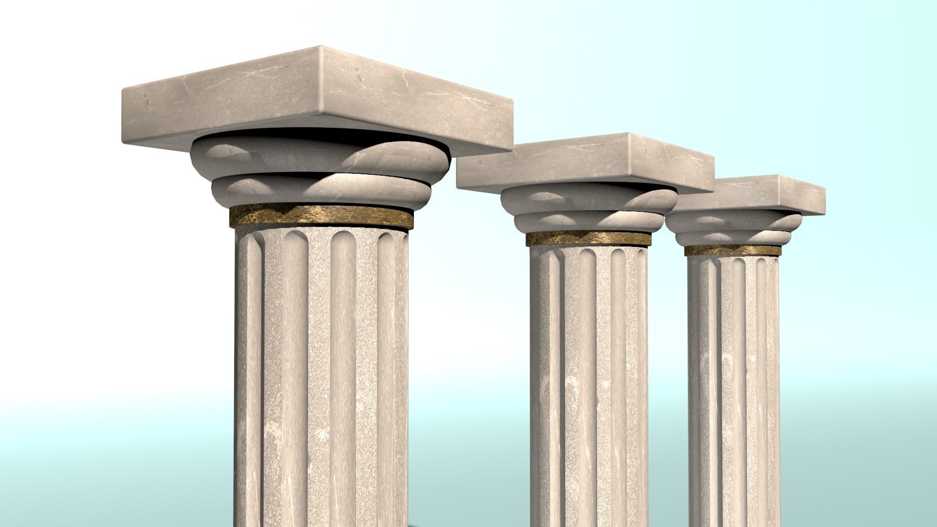 Greek column with 3 textures 3D model_4