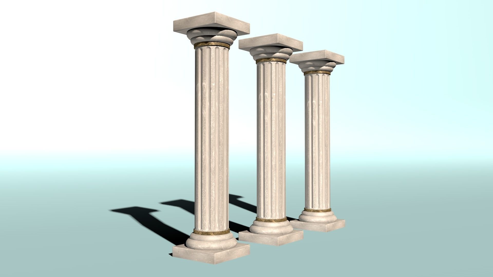 Greek column with 3 textures 3D model_3