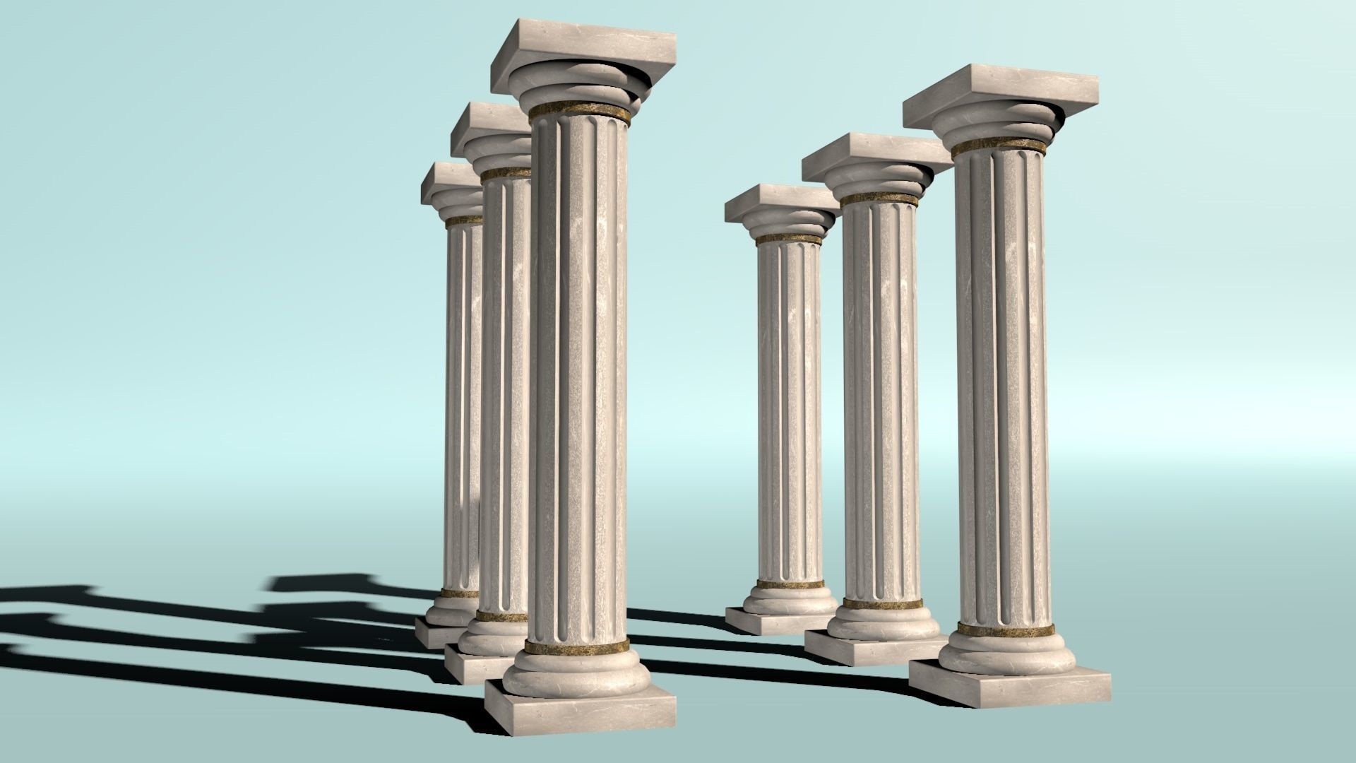 Greek column with 3 textures 3D model_6