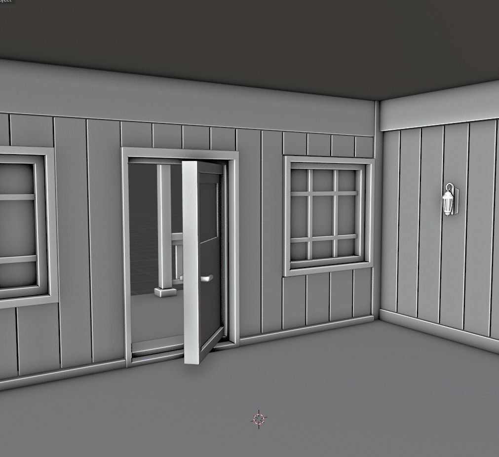 Enterable Vintage West Hotel House  Low-poly 3D model_15