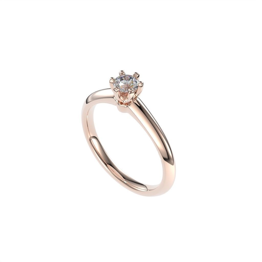 Solitaire rings tifan style  3D print model_12