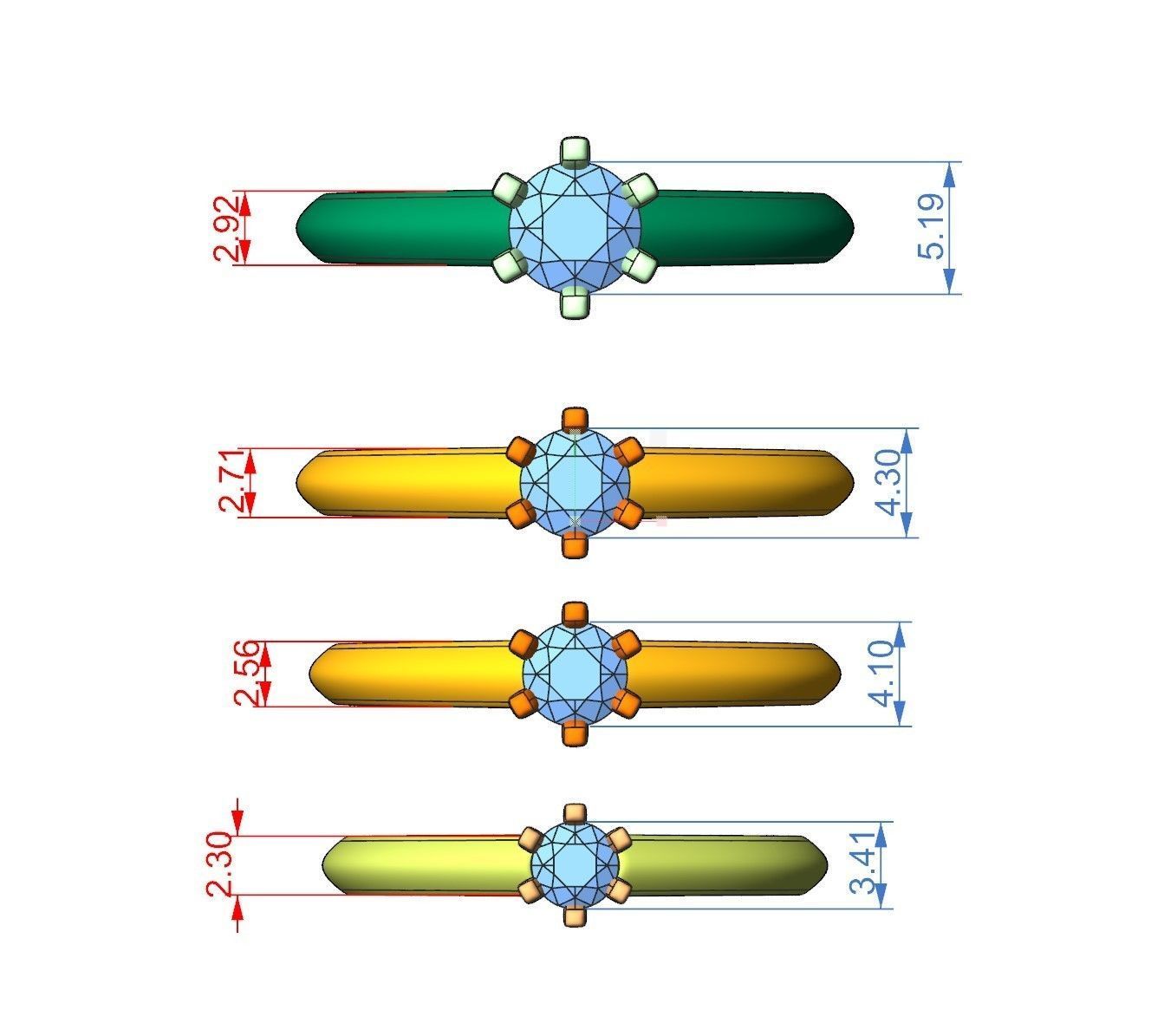 Solitaire rings tifan style  3D print model_47