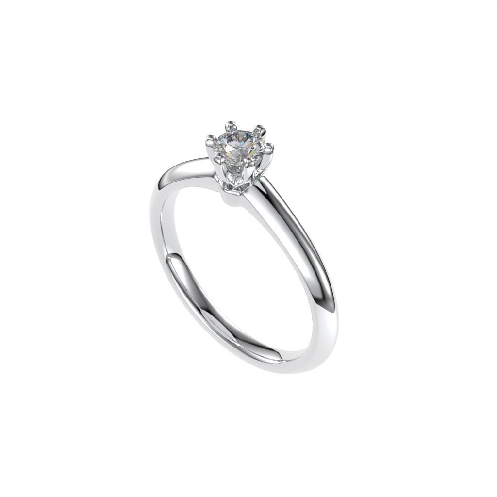 Solitaire rings tifan style  3D print model_5