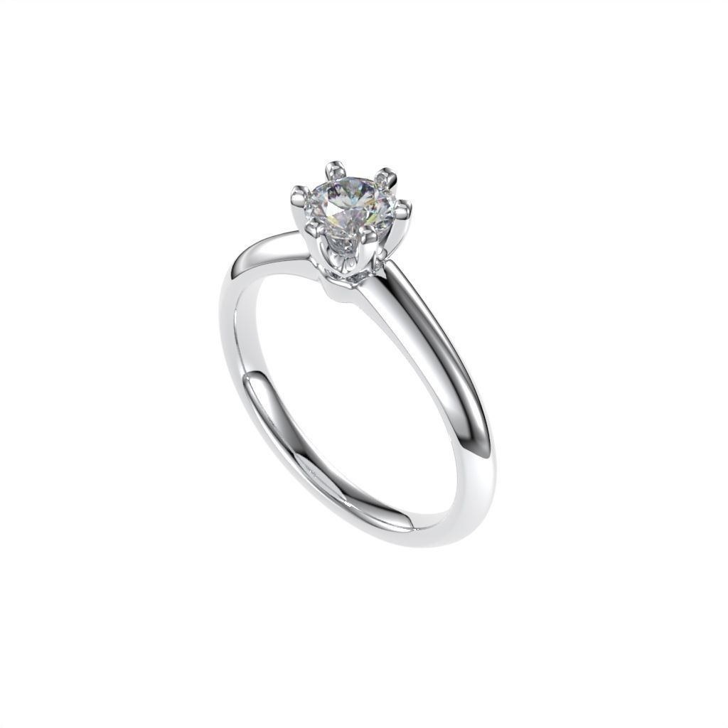 Solitaire rings tifan style  3D print model_2