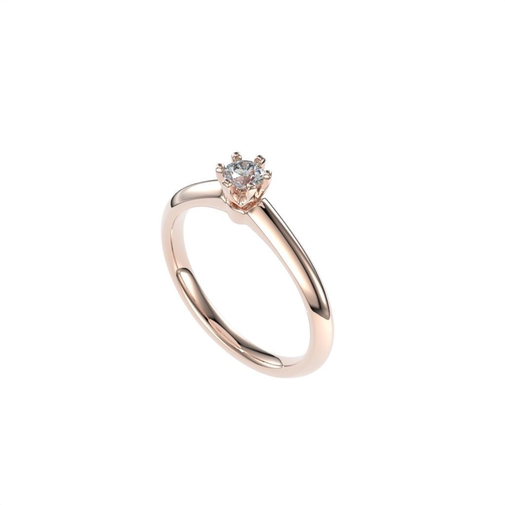 Solitaire rings tifan style  3D print model_15