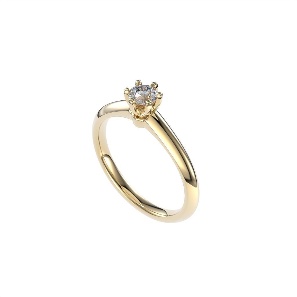 Solitaire rings tifan style  3D print model_11