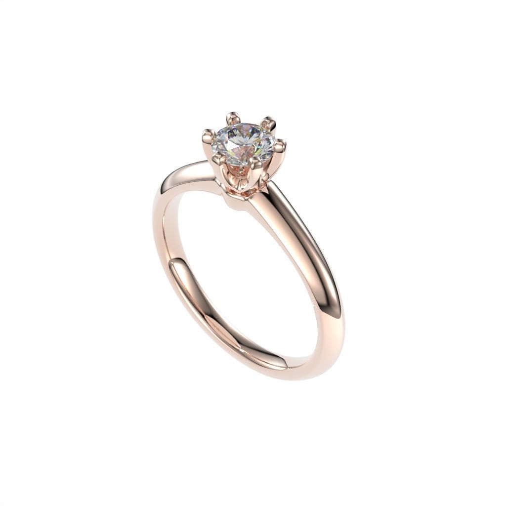 Solitaire rings tifan style  3D print model_1