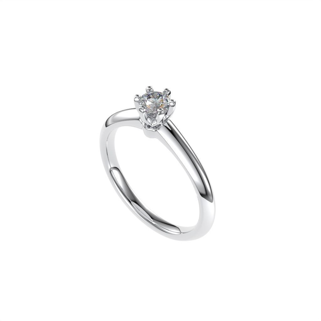 Solitaire rings tifan style  3D print model_13