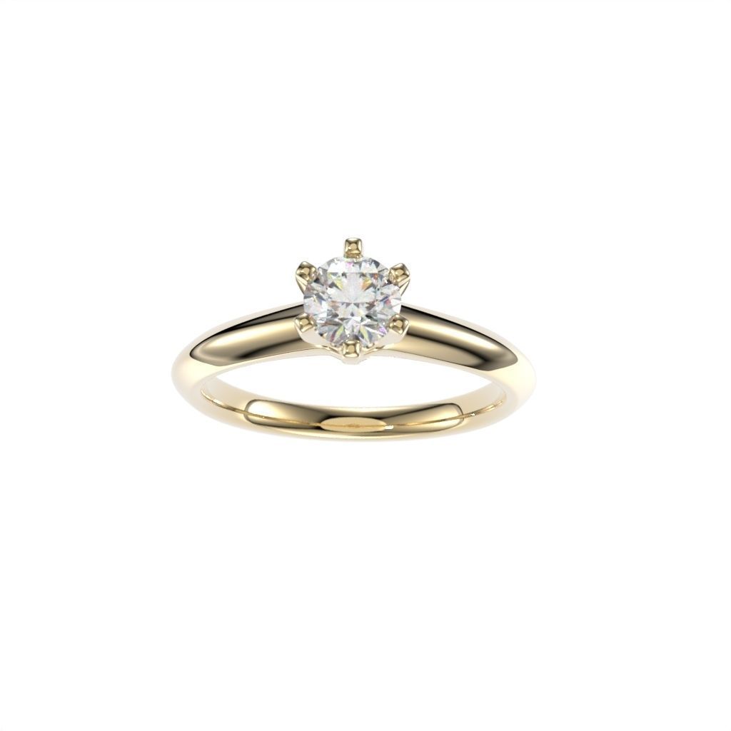 Solitaire rings tifan style  3D print model_17