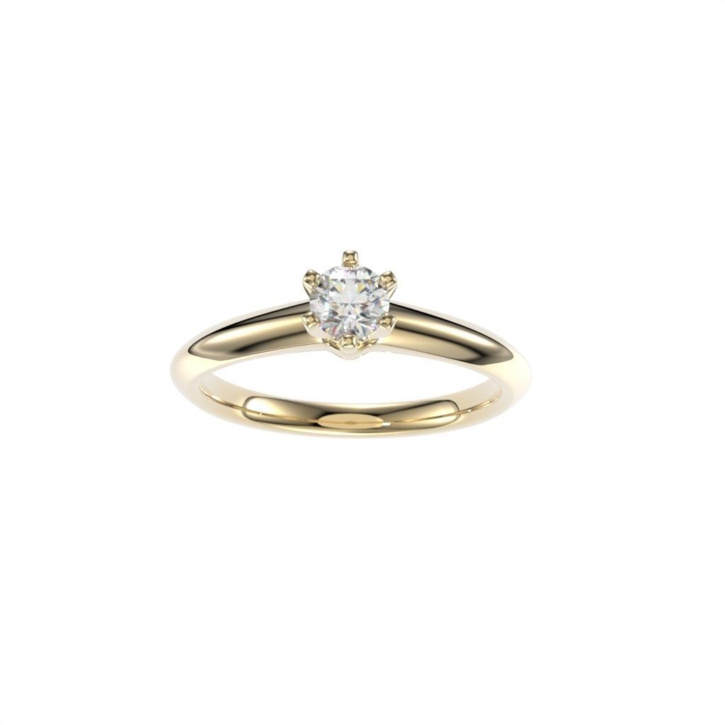 Solitaire rings tifan style  3D print model_20