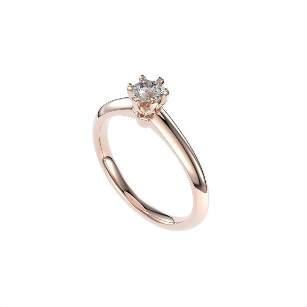 Solitaire rings tifan style  3D print model_4