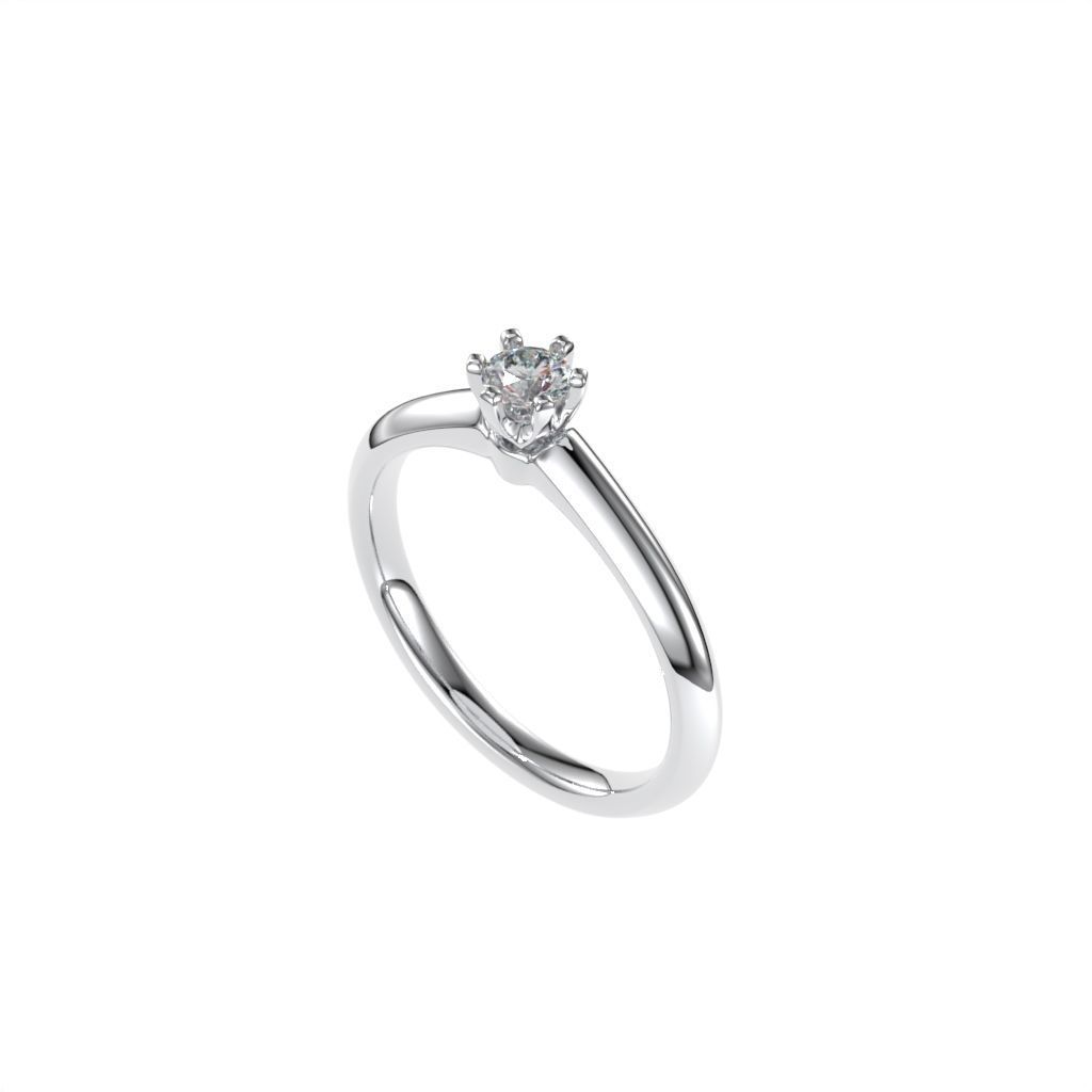 Solitaire rings tifan style  3D print model_16