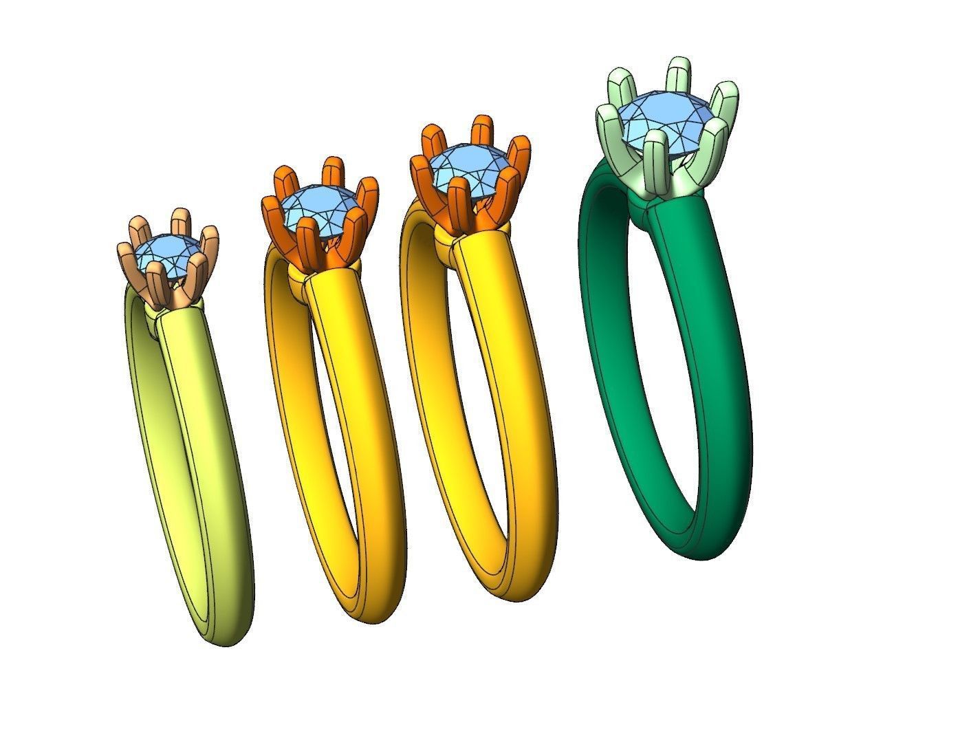 Solitaire rings tifan style  3D print model_46