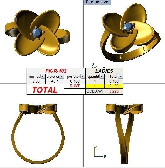 flower ring Free 3D print model_1