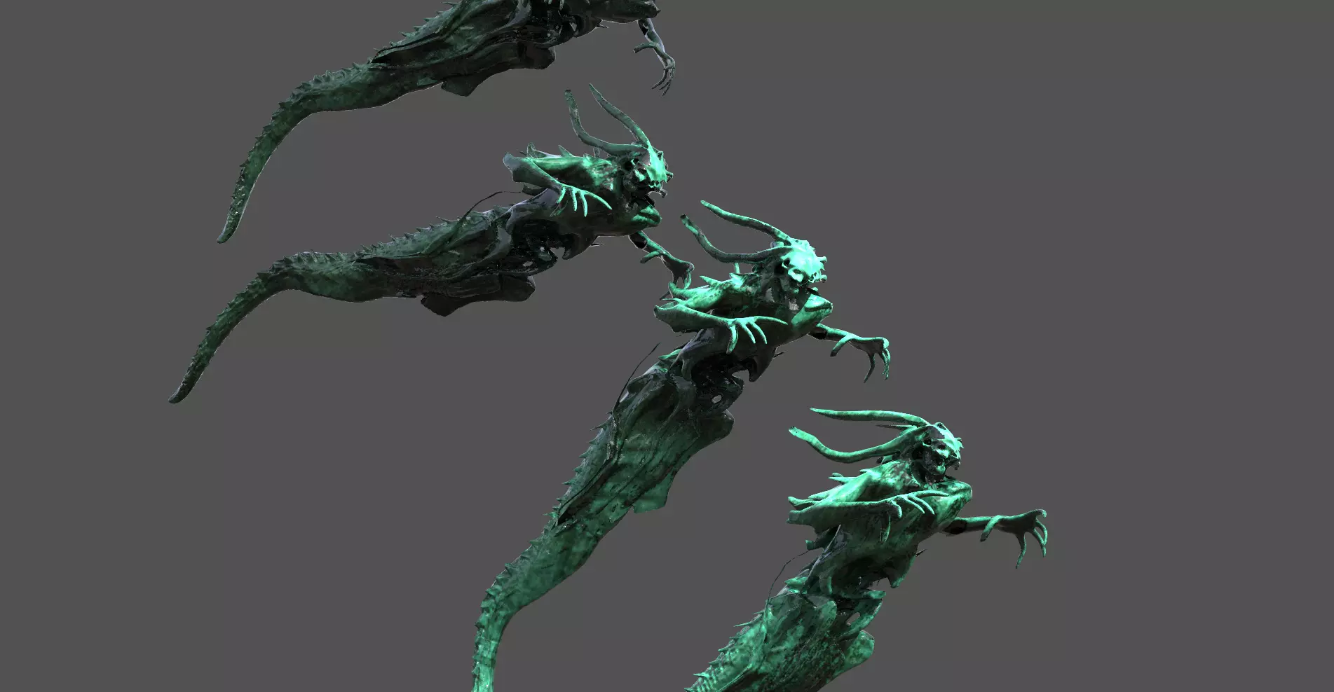 Stylized ghosts 2 3D model_0