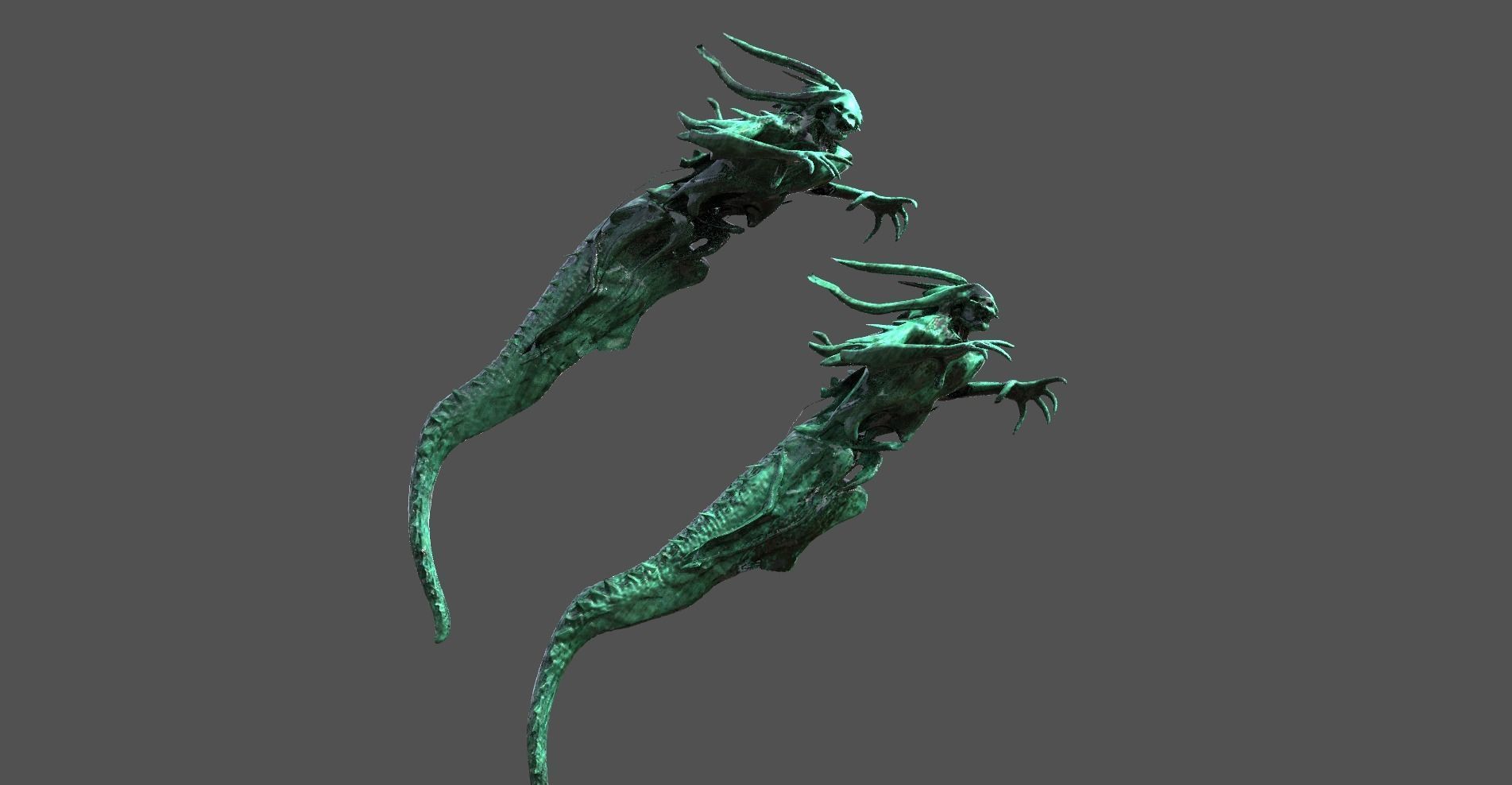 Stylized ghosts 2 3D model_1