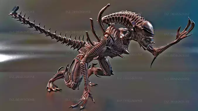 Alien Xenomorph Low-poly 3D model