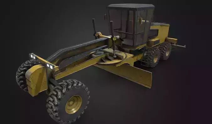 Caterpillar 120 Motor Grader Low-poly 3D model