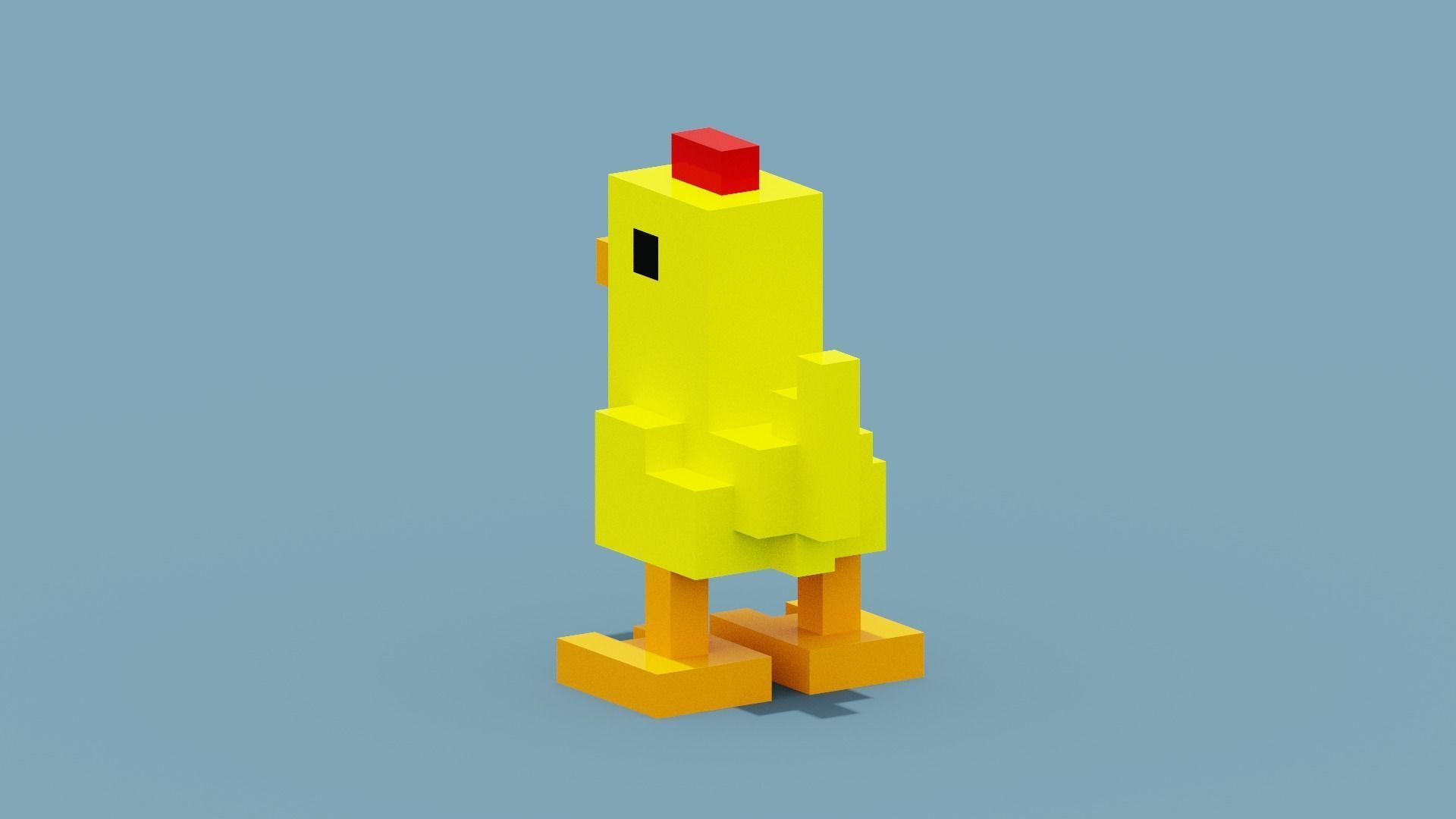 Voxel Chicken Low-poly 3D model_7