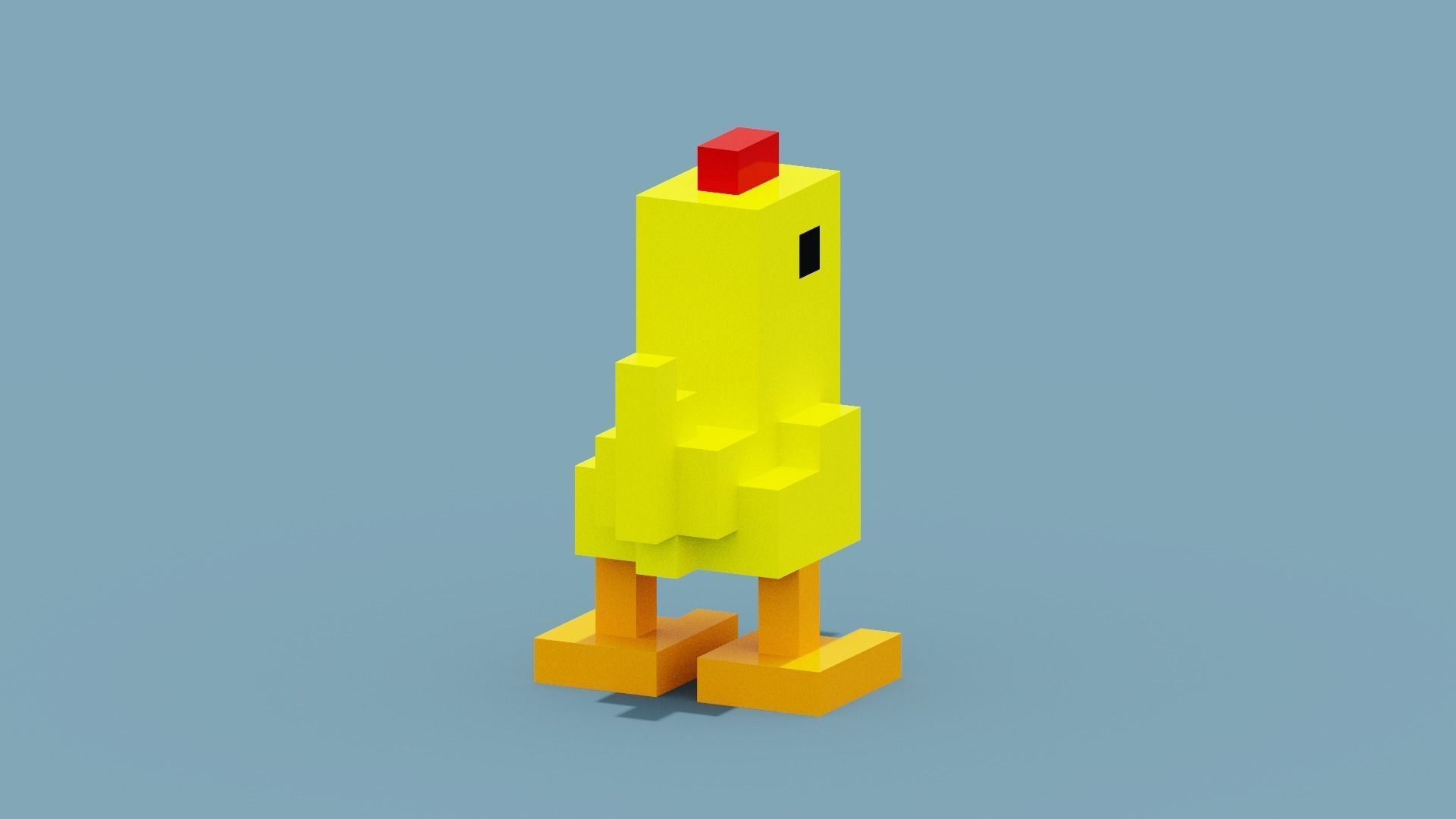 Voxel Chicken Low-poly 3D model_9