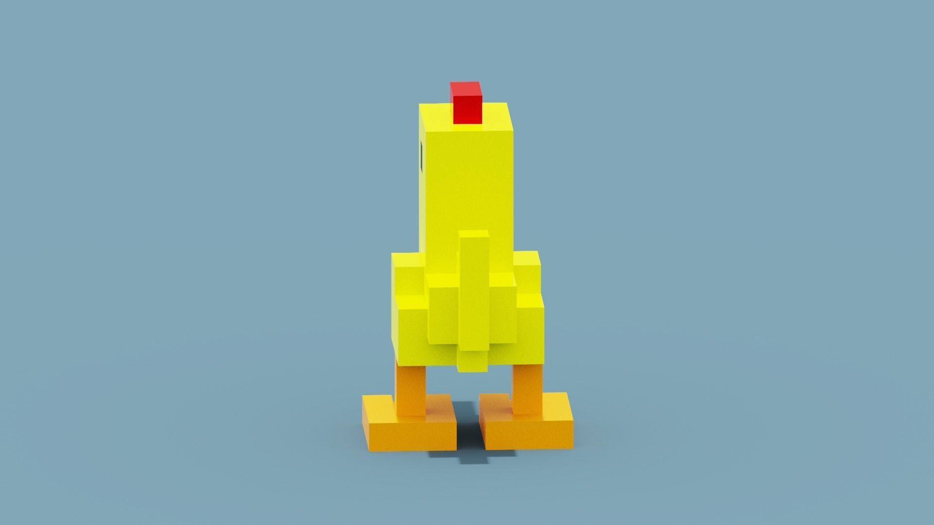 Voxel Chicken Low-poly 3D model_8