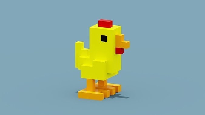 Voxel Chicken Low-poly 3D model