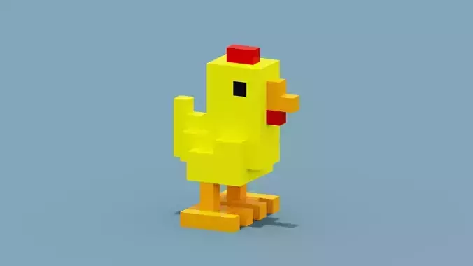 Voxel Chicken Low-poly 3D model