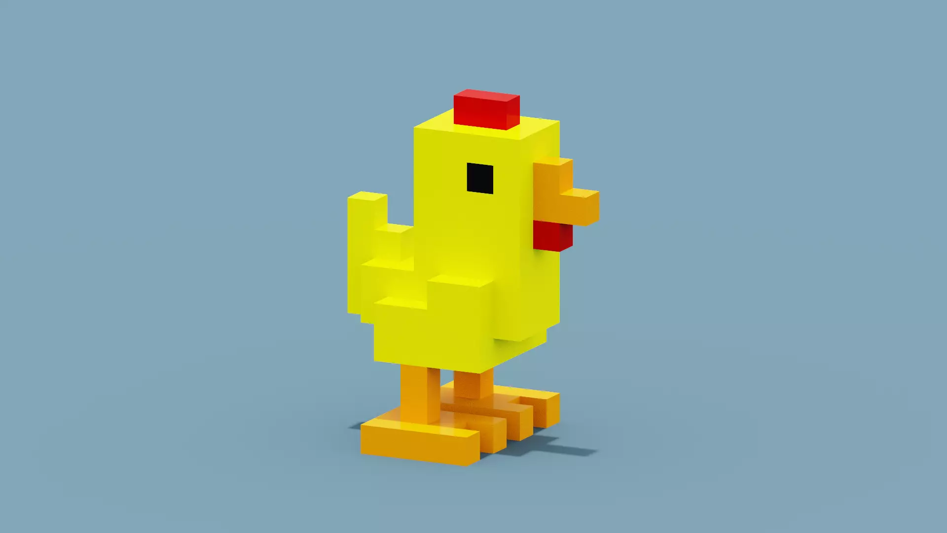 Voxel Chicken Low-poly 3D model_0