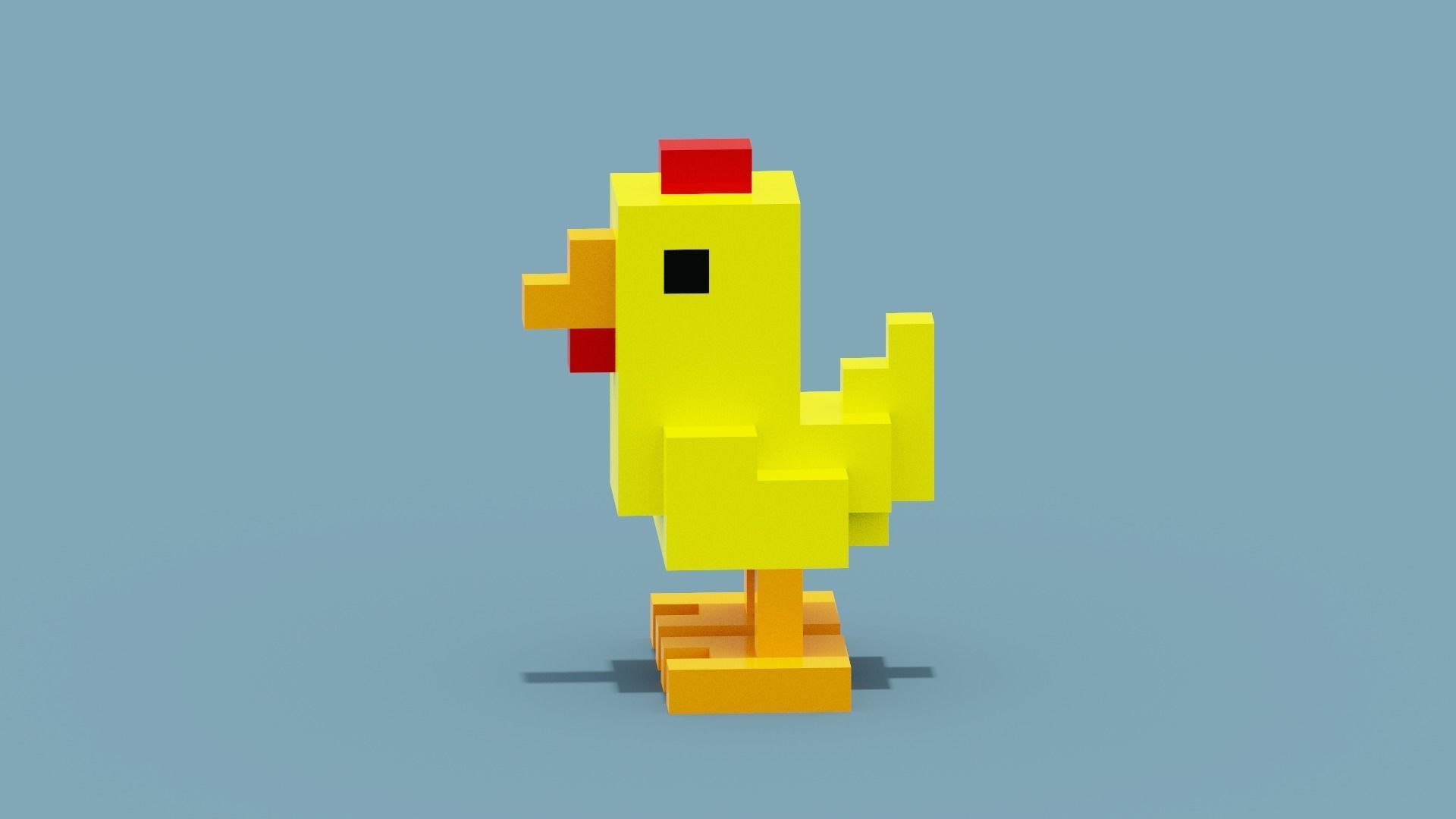 Voxel Chicken Low-poly 3D model_5