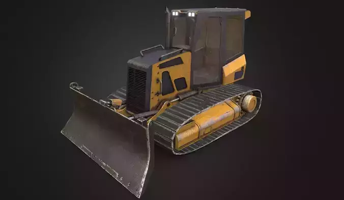 Caterpillar D4 Bulldozer Low-poly 3D model