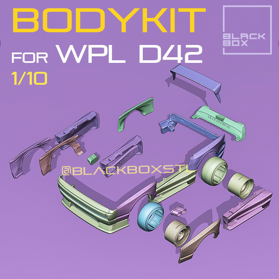 WPL D42 RC BODYKIT by BLACKBOX 1-10th 3D print model_6