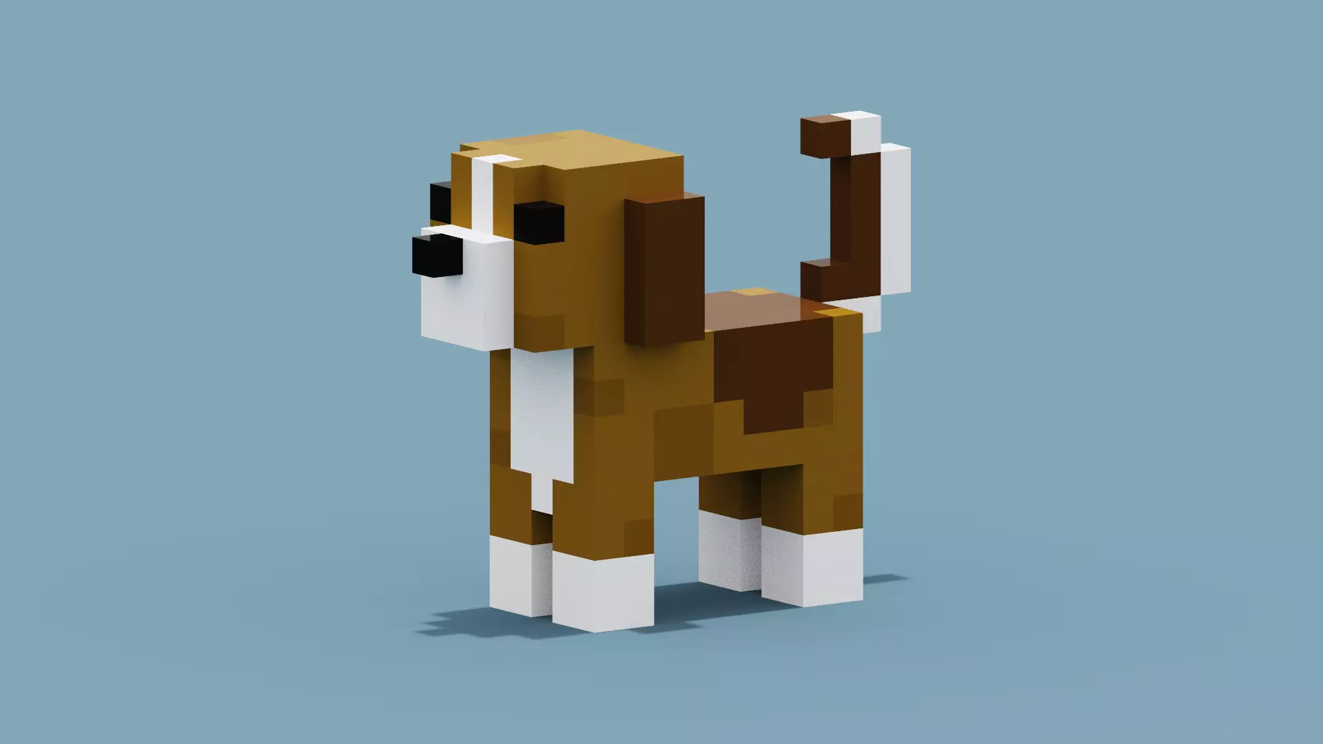Voxel Dog Low-poly 3D model_0