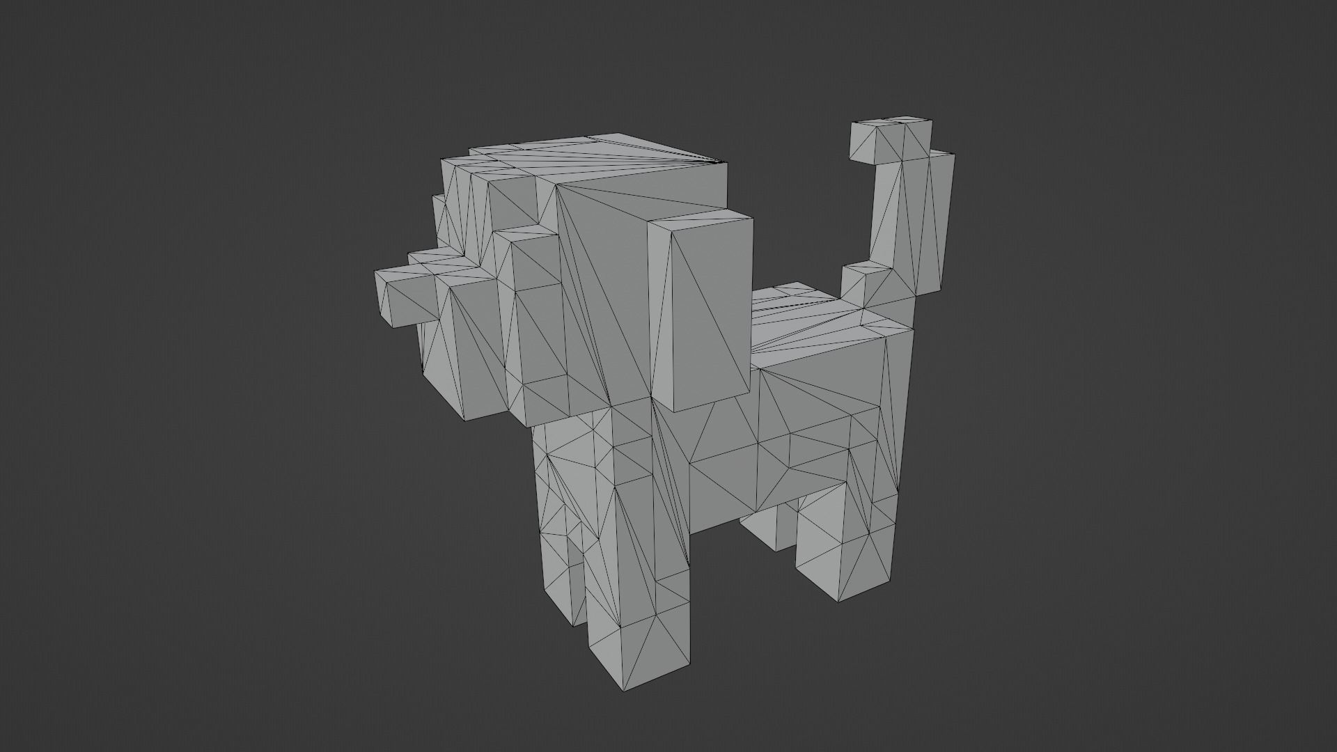 Voxel Dog Low-poly 3D model_12