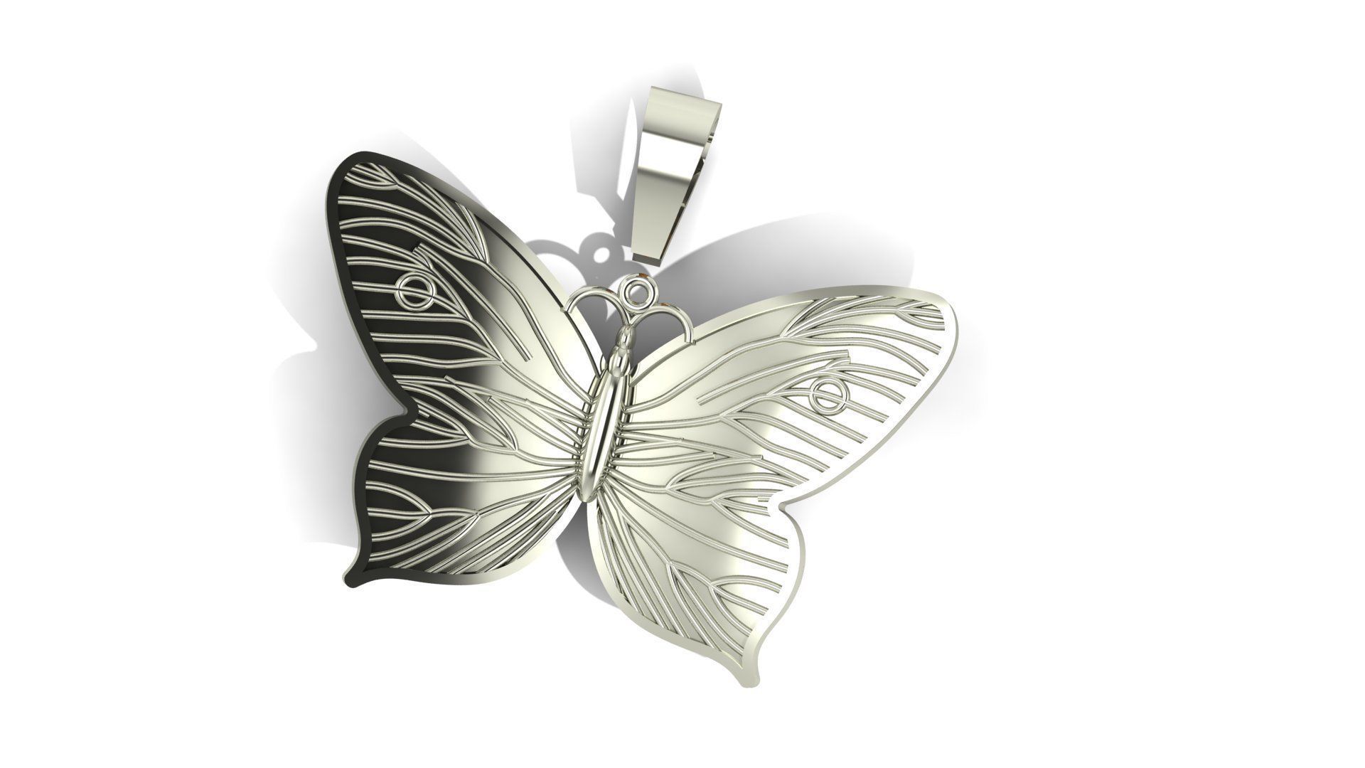 Butterfly Pendant 3D print model_1