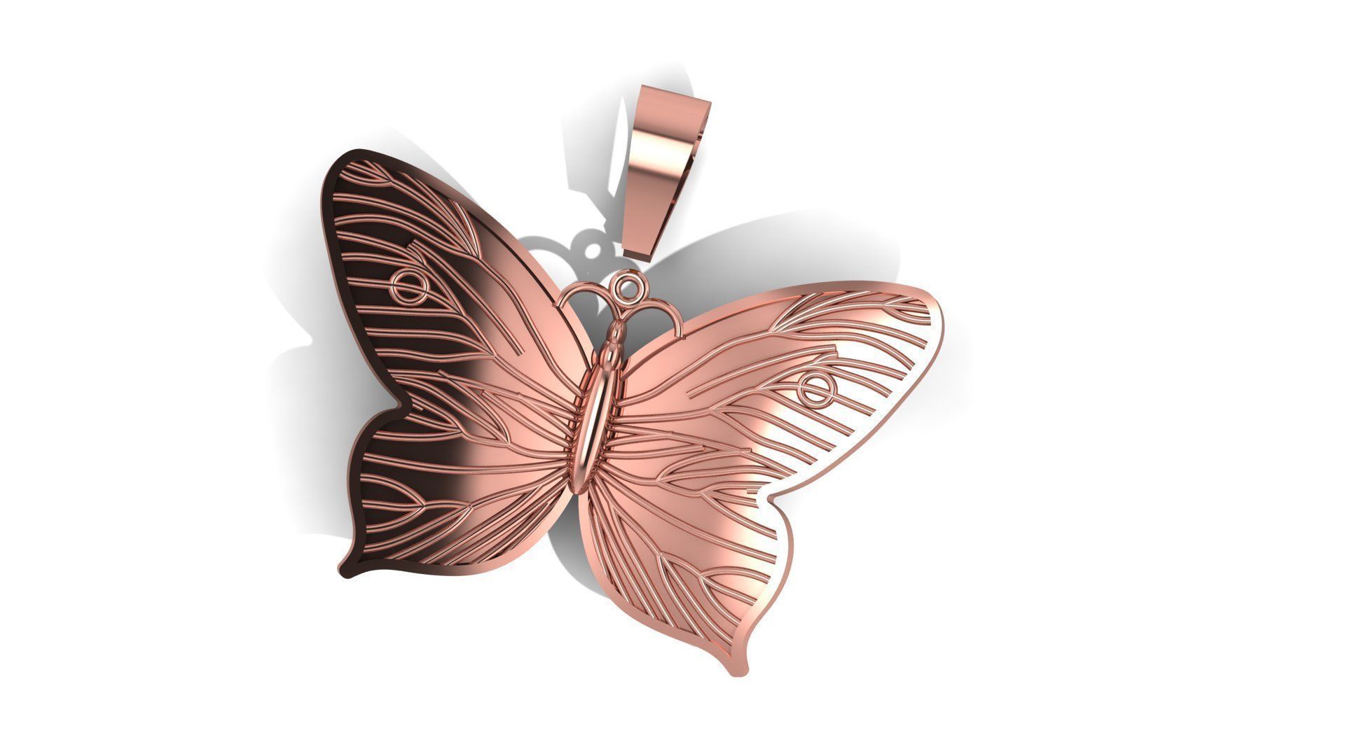Butterfly Pendant 3D print model_2