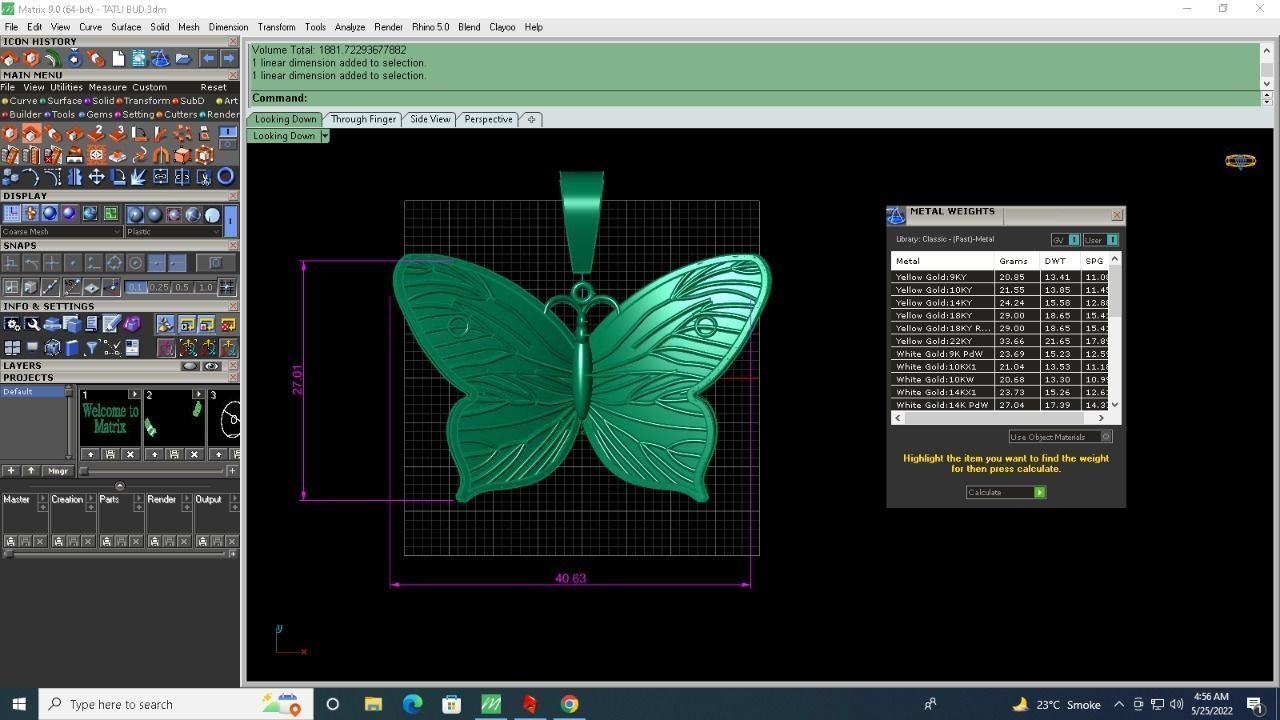 Butterfly Pendant 3D print model_3