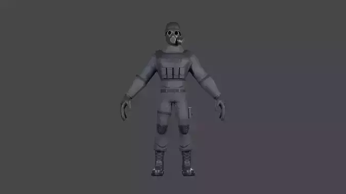 SOLDIER Low-poly 3D model