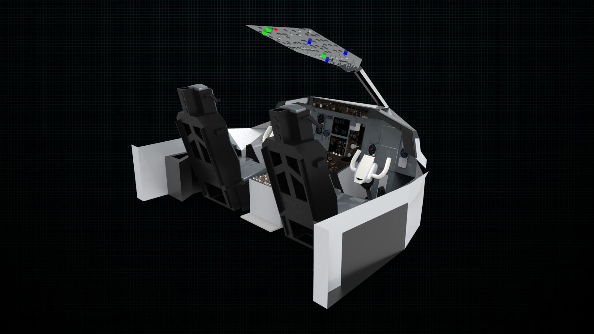 Cockpit of plane 3D model_1