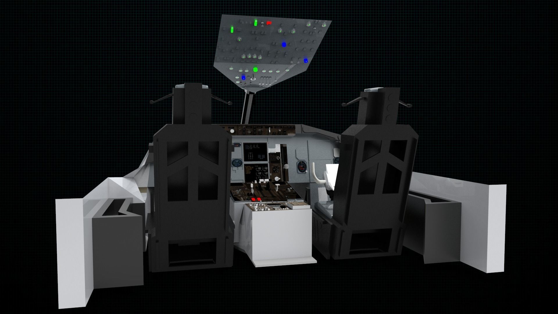 Cockpit of plane 3D model_13