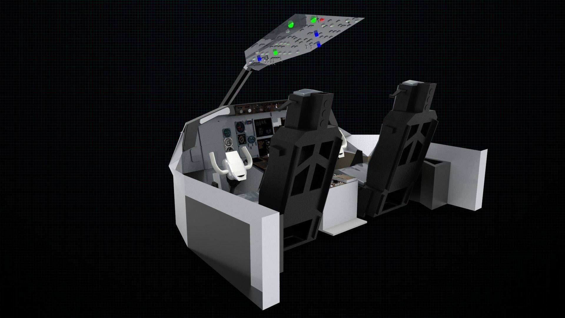 Cockpit of plane 3D model_10