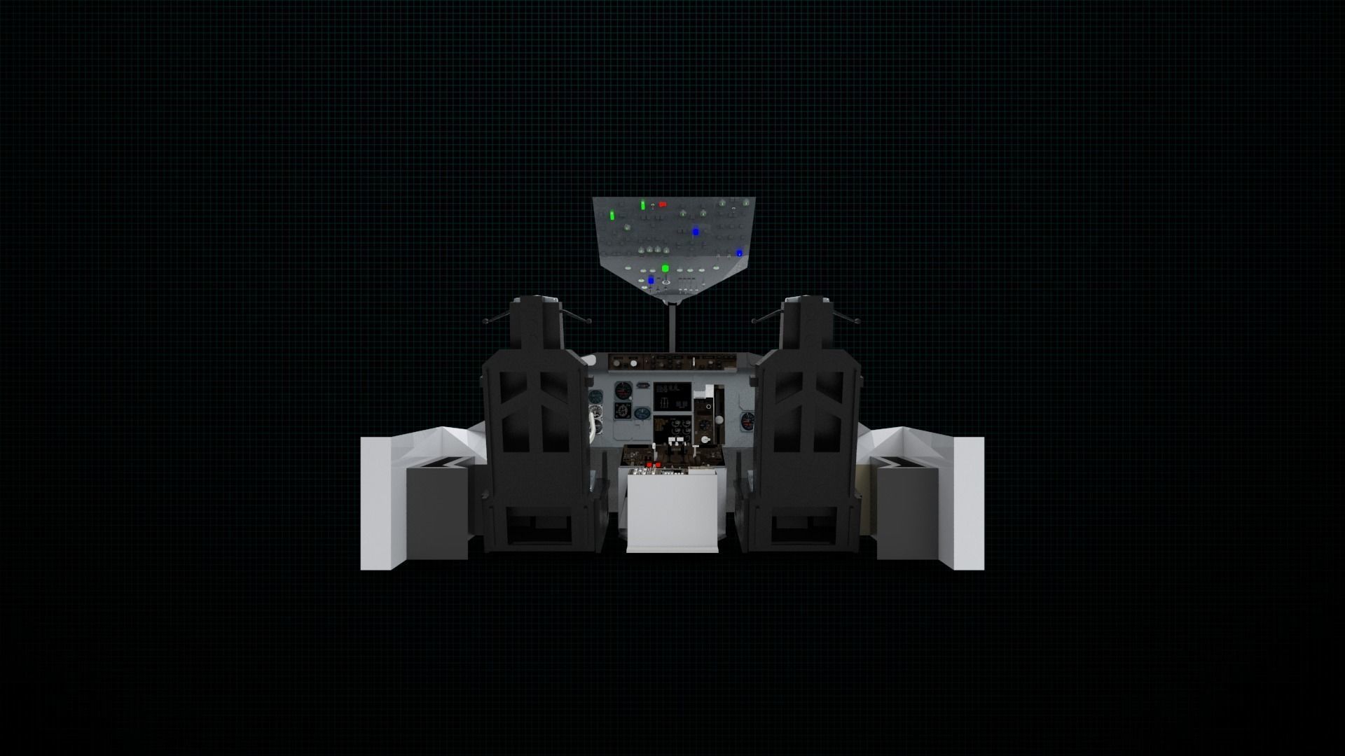Cockpit of plane 3D model_4